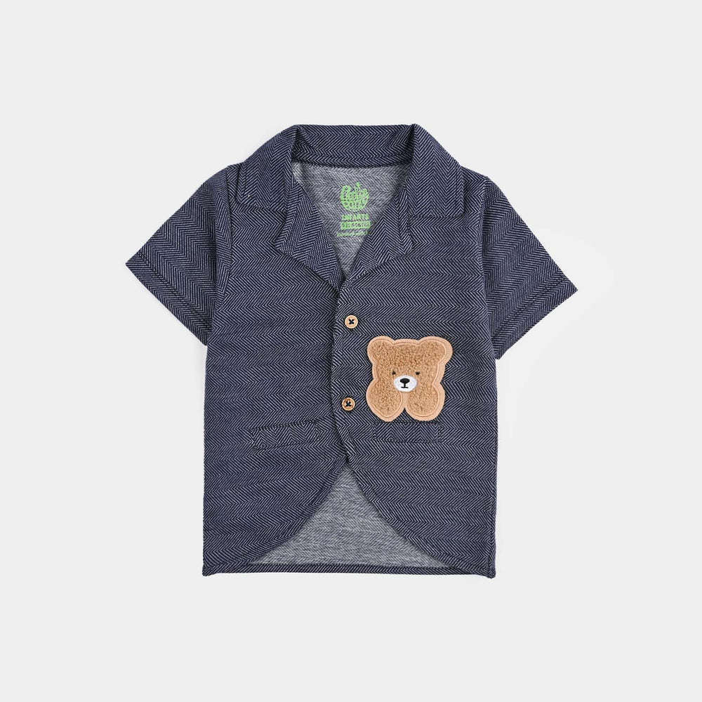 Infant Boys Jacquard 3PC Suit-NAVY