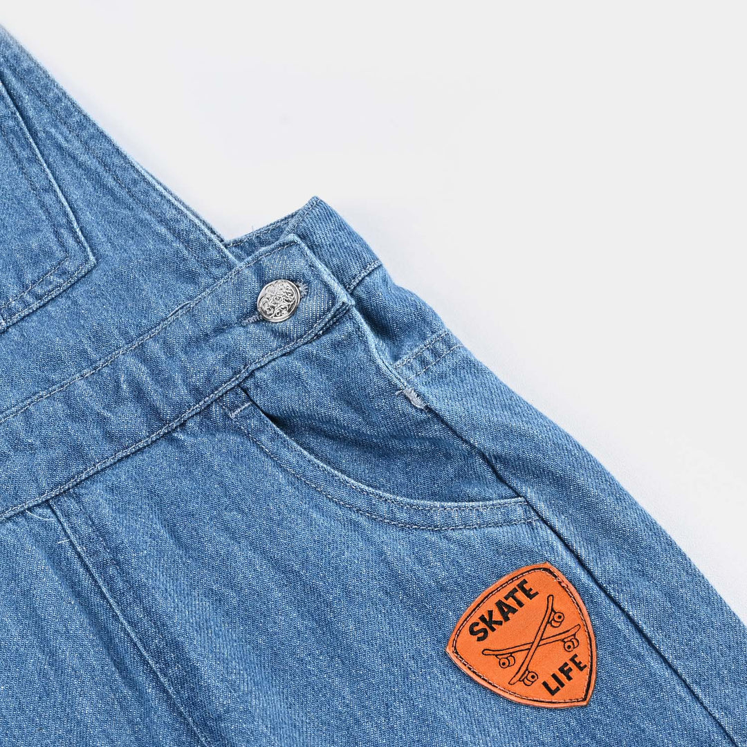 Boys Denim rigid Dangri Skate Life-LIGHT BLUE