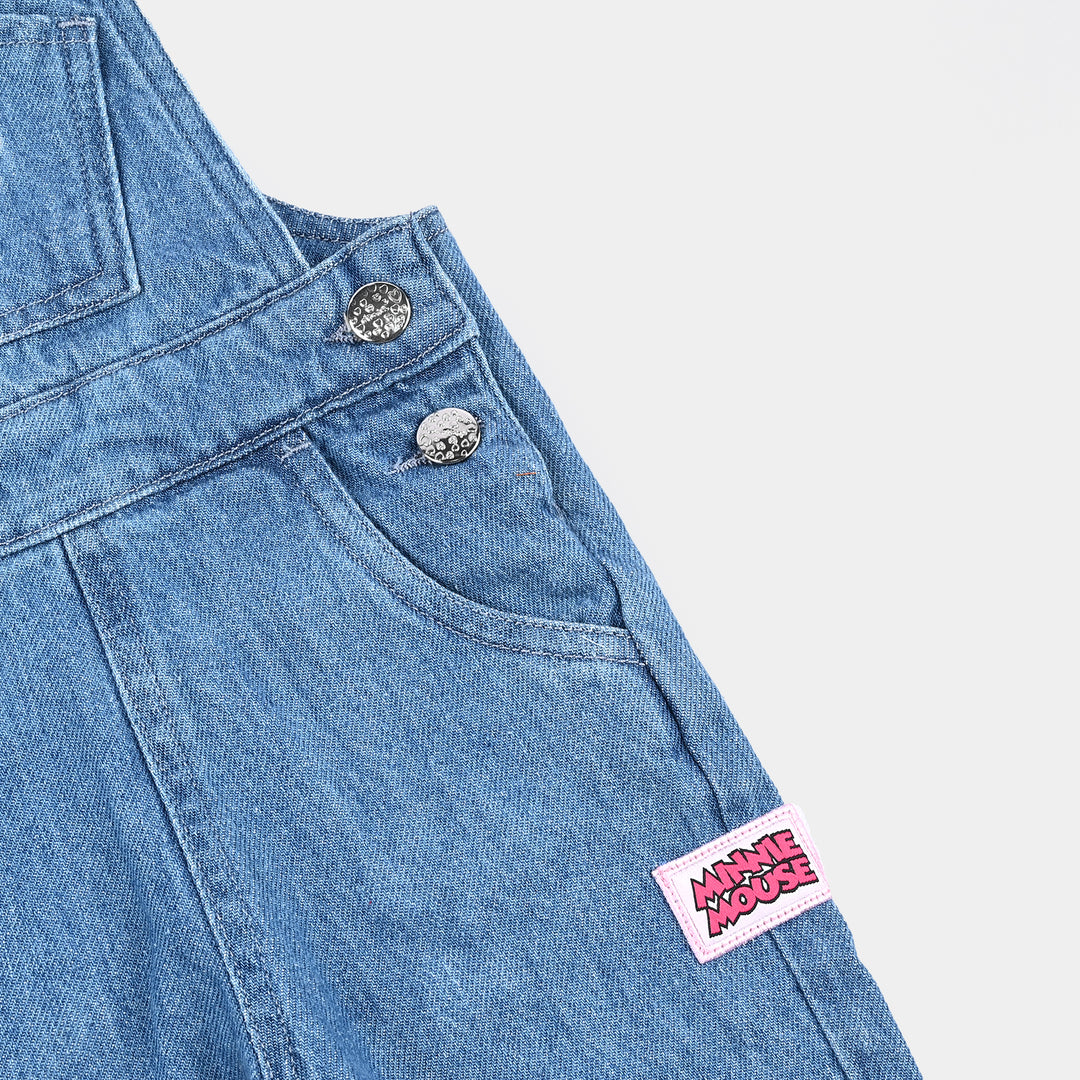 Infant Girls Denim rigid Dangri-Light Blue