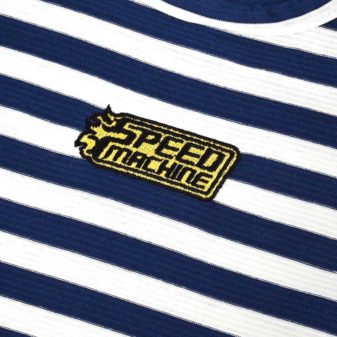 Boys Yarn Dyed Sando Speed Machine-NAVY