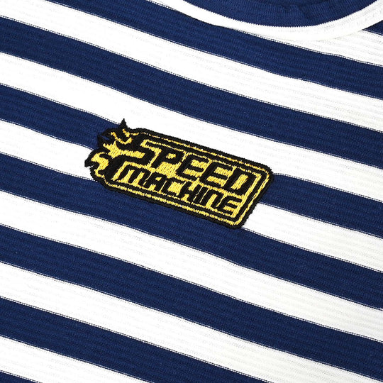Boys Yarn Dyed Sando Speed Machine-NAVY