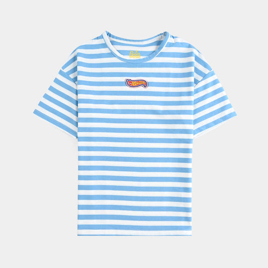 Boys Yarn Dyed T-Shirt H/S-Blue