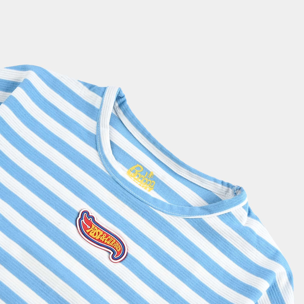 Boys Yarn Dyed T-Shirt H/S-Blue