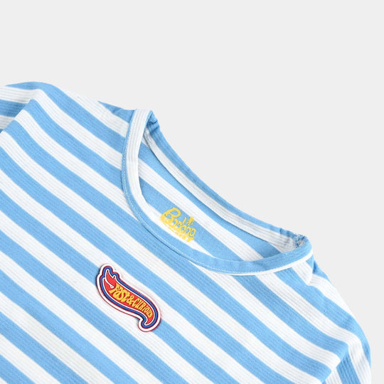 Boys Yarn Dyed T-Shirt H/S-Blue