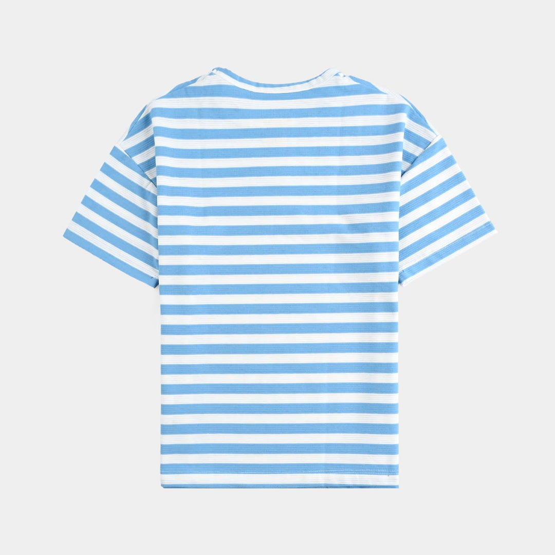 Boys Yarn Dyed T-Shirt H/S-Blue