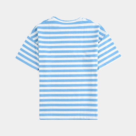 Boys Yarn Dyed T-Shirt H/S-Blue