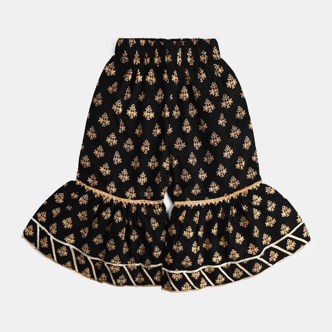 Infant Girls Cotton Printed 2Pcs Dua-BLACK