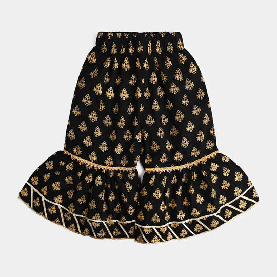 Infant Girls Cotton Printed 2Pcs Dua-BLACK