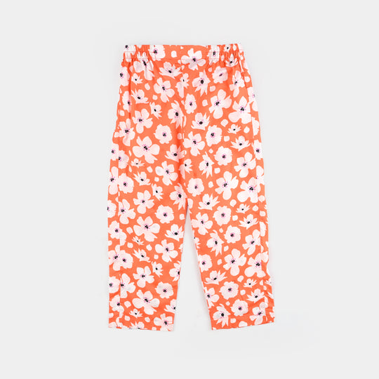 Girls Cotton Poplin Co-Ord Set Pastel-ORANGE