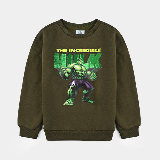 Boys Fleece Sweatshirt Character-Olive