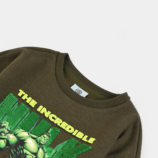 Boys Fleece Sweatshirt Character-Olive
