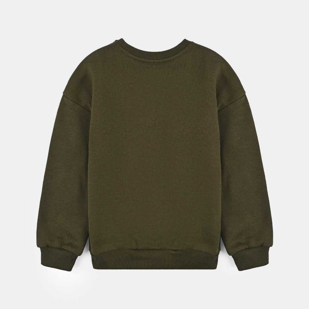 Boys Fleece Sweatshirt Character-Olive