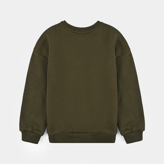 Boys Fleece Sweatshirt Character-Olive
