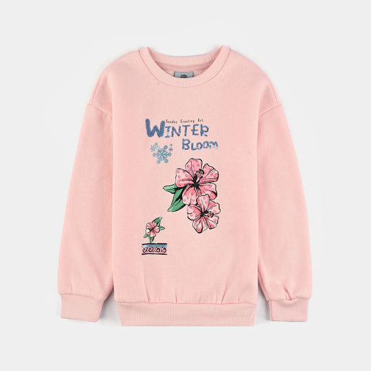 Girls Fleece Sweatshirt Winter Bloom-Pink