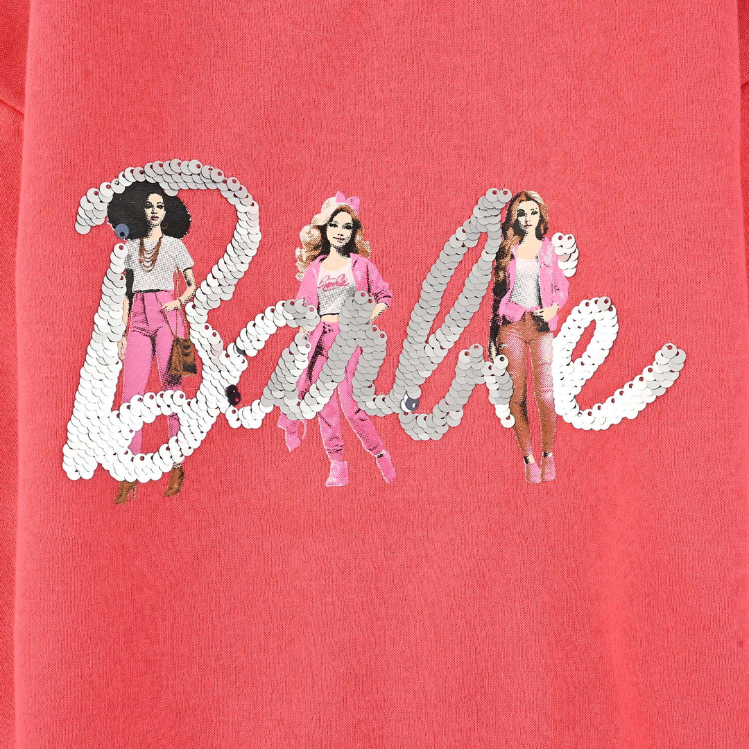 Girls Fleece Sweatshirt-Hot Pink