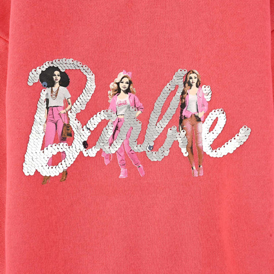 Girls Fleece Sweatshirt-Hot Pink