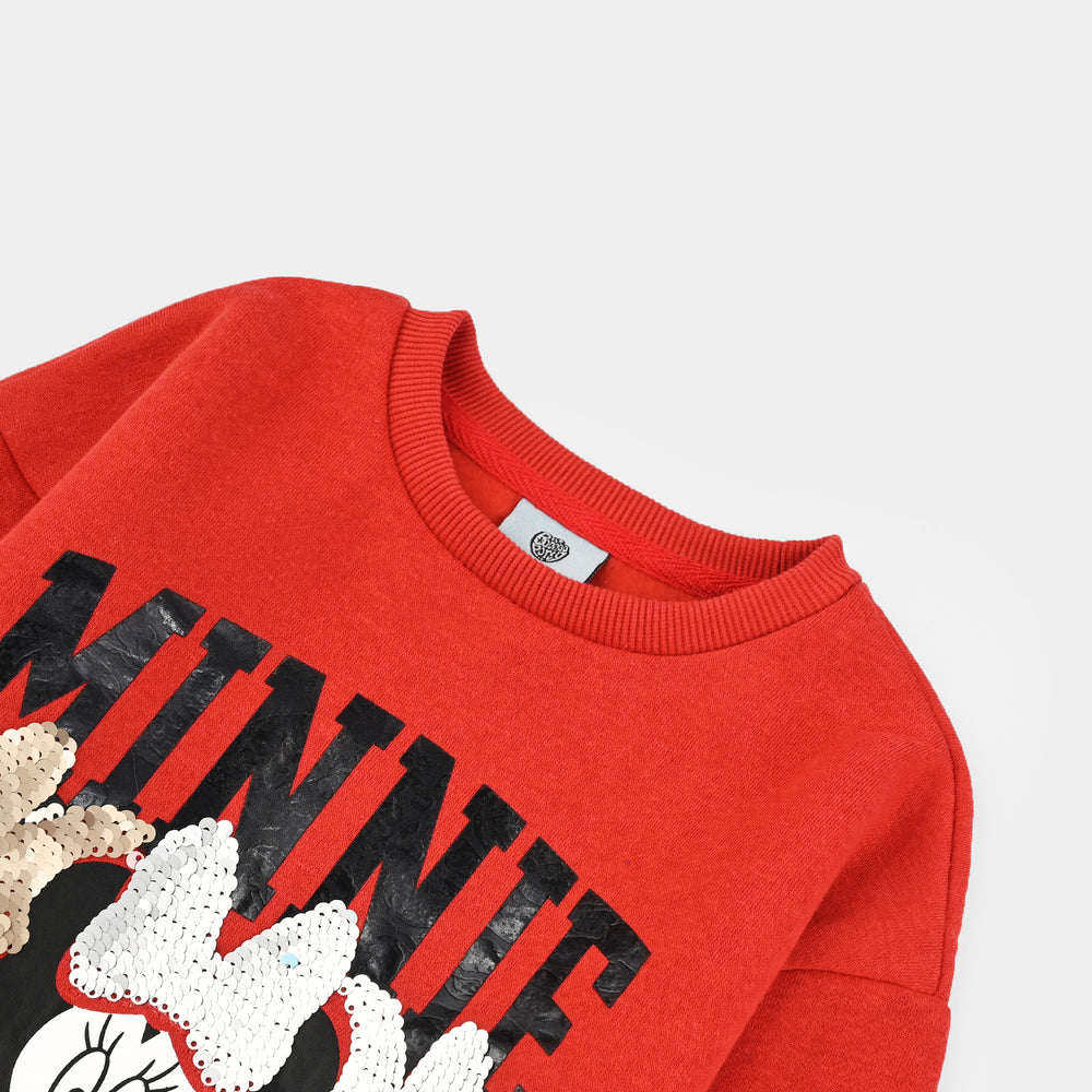 Girls Fleece Sweatshirt Character-RED