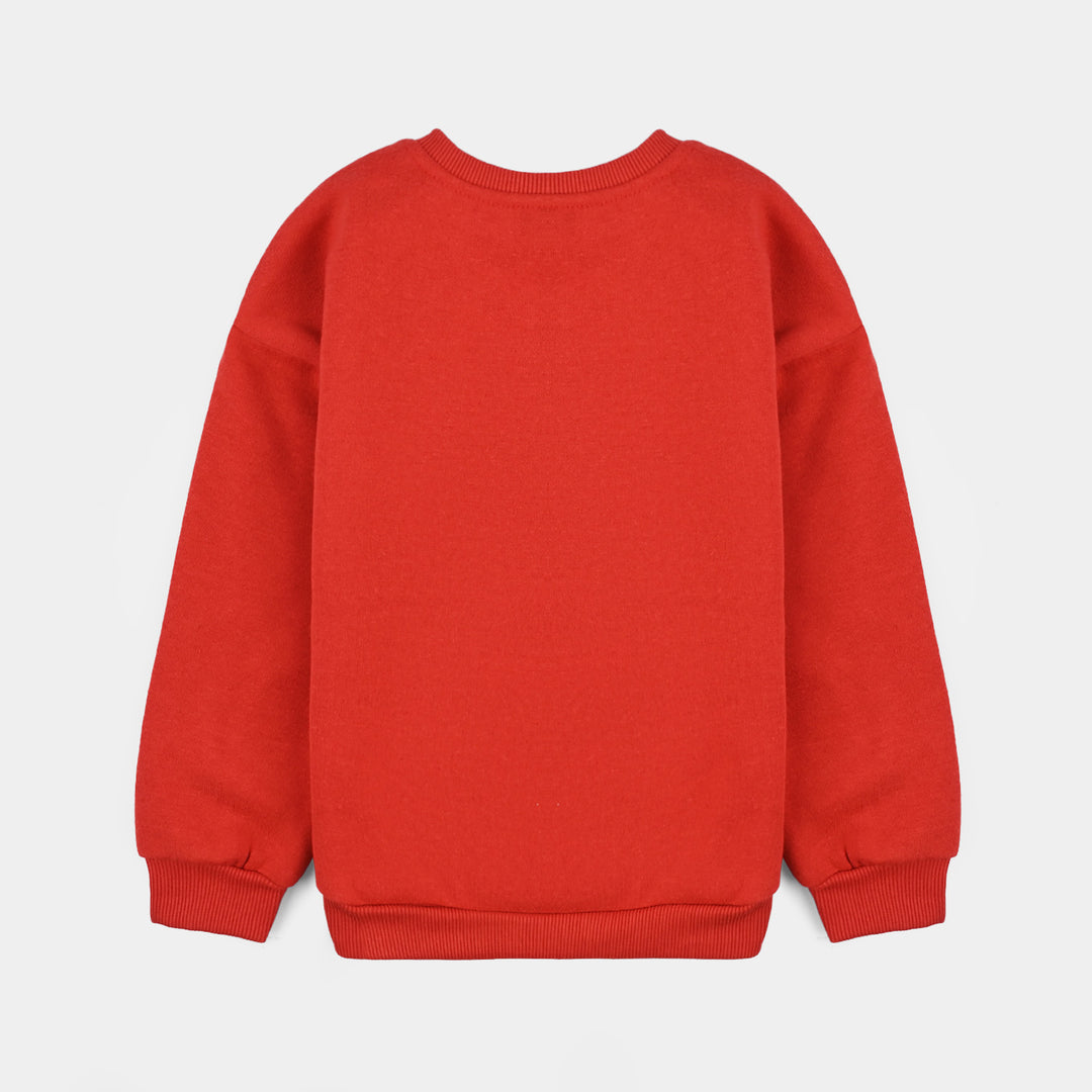 Girls Fleece Sweatshirt Character-RED