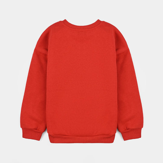 Girls Fleece Sweatshirt Character-RED