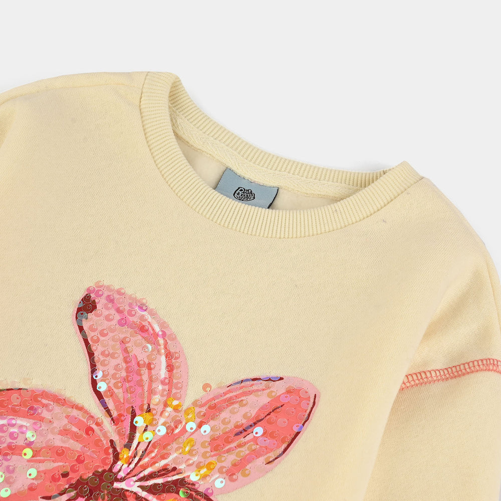 Girls Fleece Sweatshirt Garden Spirit-Off White