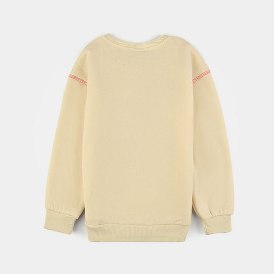 Girls Fleece Sweatshirt Garden Spirit-Off White