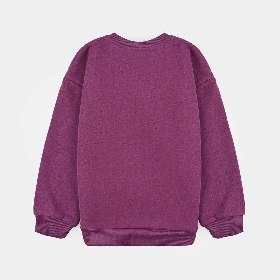 Girls Fleece Sweatshirt Need Love-PURPLE