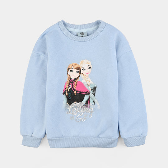 Girls Fleece Sweatshirt-SKY BLUE