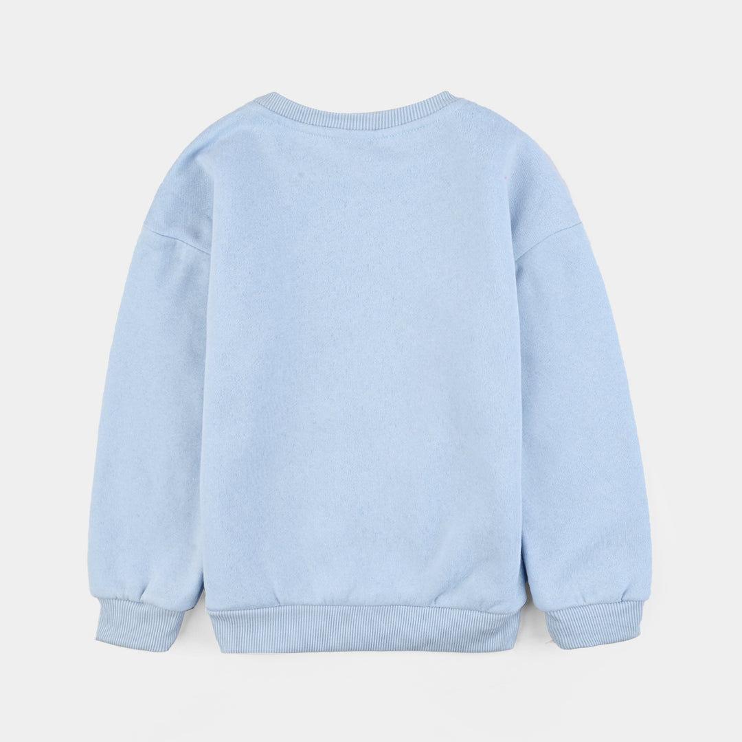 Girls Fleece Sweatshirt-SKY BLUE