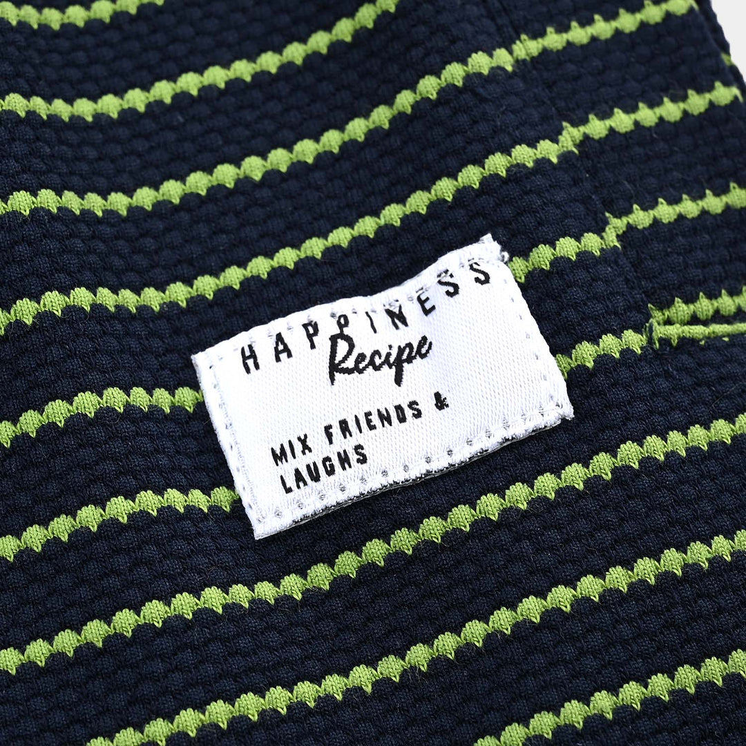 Boys Jacquard Jersey Short Happiness-NAVY