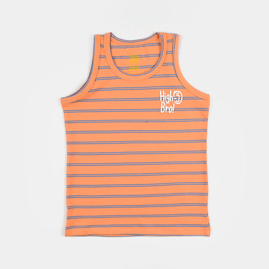 Boys Yarn Dyed Sando High Bro-ORANGE
