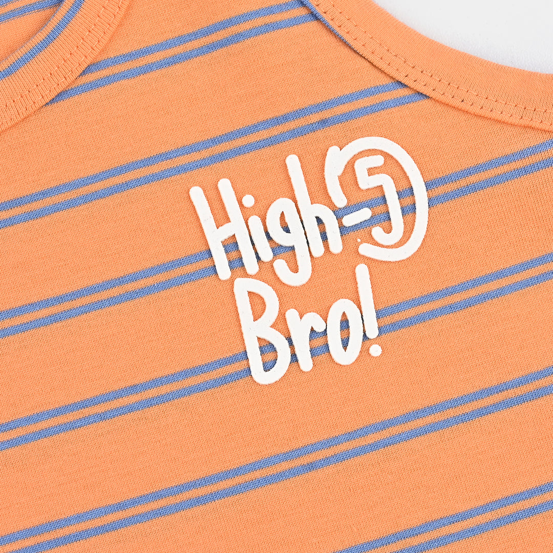 Boys Yarn Dyed Sando High Bro-ORANGE