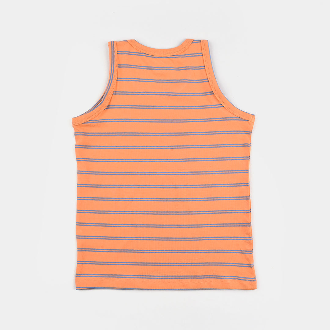 Boys Yarn Dyed Sando High Bro-ORANGE