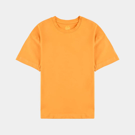 Boys Lycra Jersey T-Shirt Basic-Mustard
