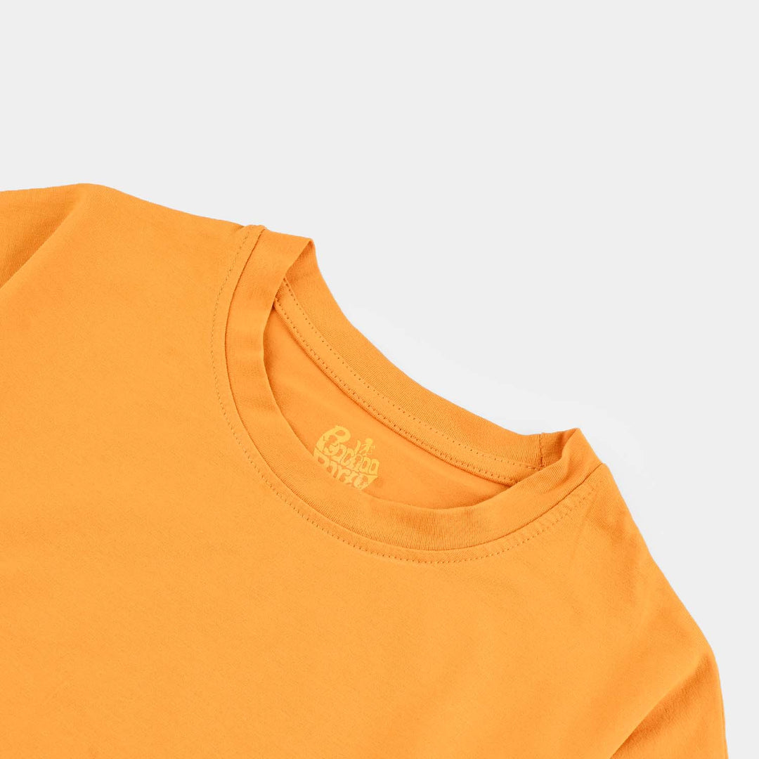 Boys Lycra Jersey T-Shirt Basic-Mustard