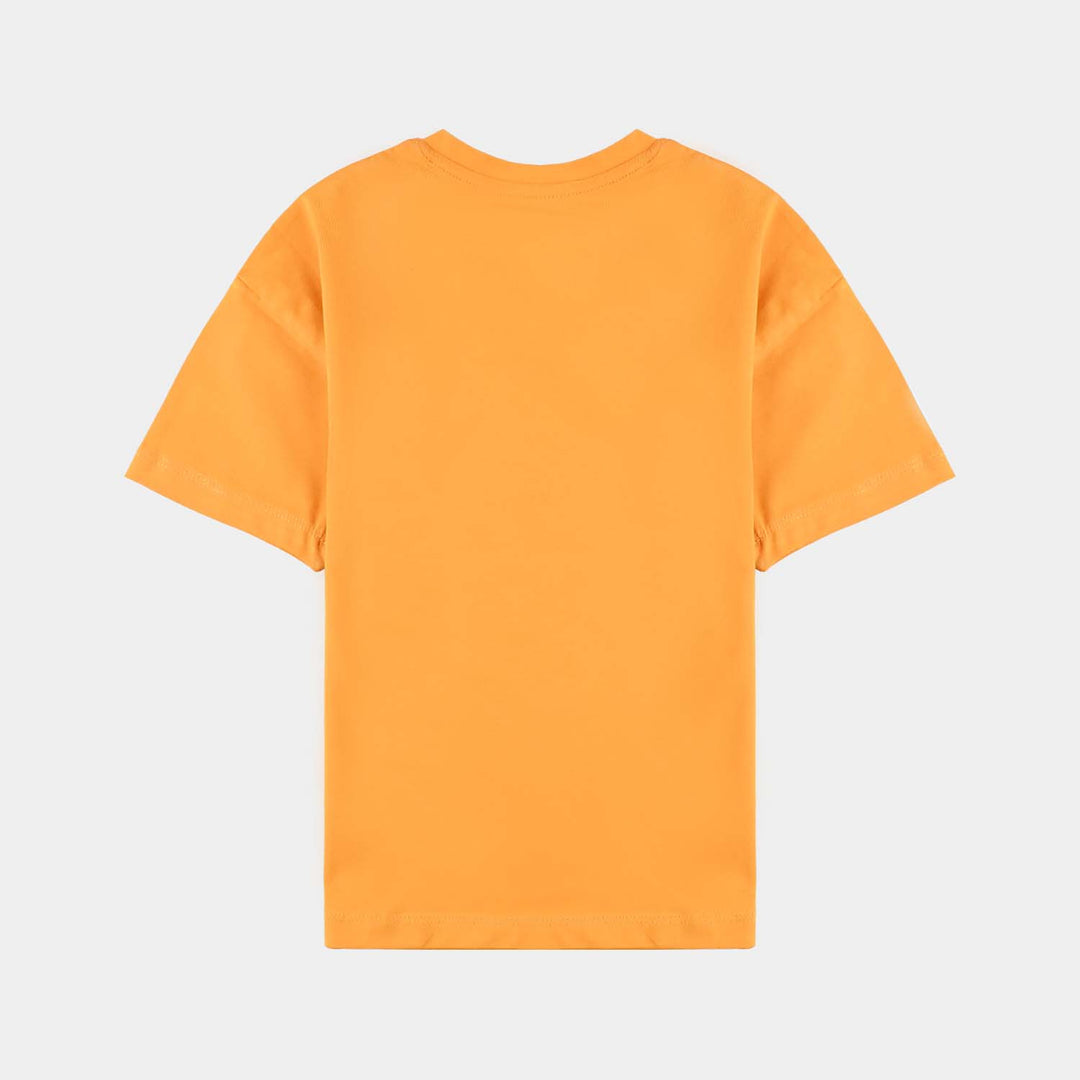 Boys Lycra Jersey T-Shirt Basic-Mustard