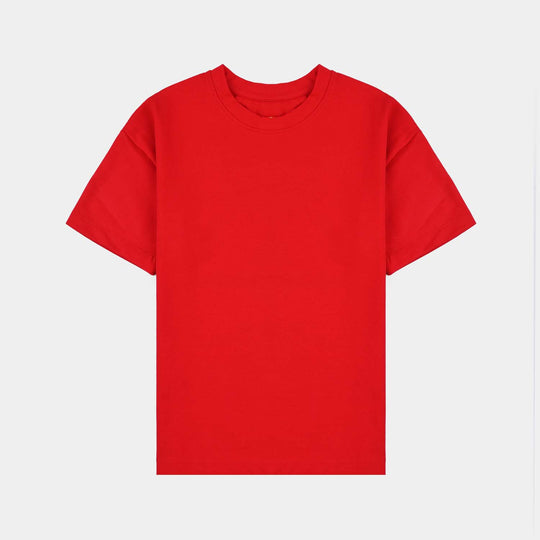 Boys Lycra jersey T-Shirt Basic-RED