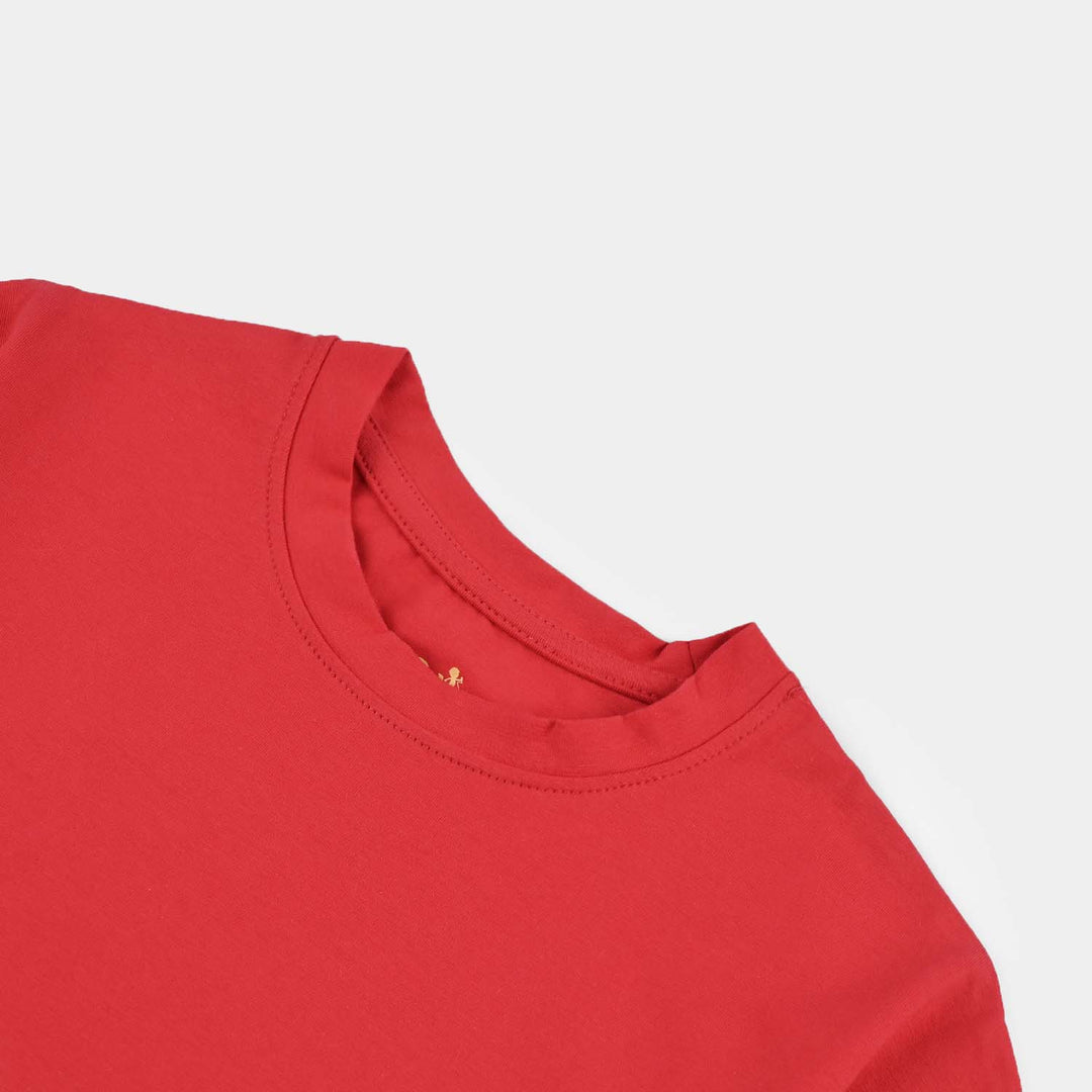 Boys Lycra jersey T-Shirt Basic-RED