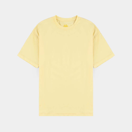 Girls Lycra Jersey T-Shirt Basic-Yellow