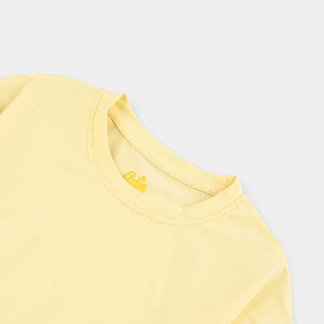 Girls Lycra Jersey T-Shirt Basic-Yellow