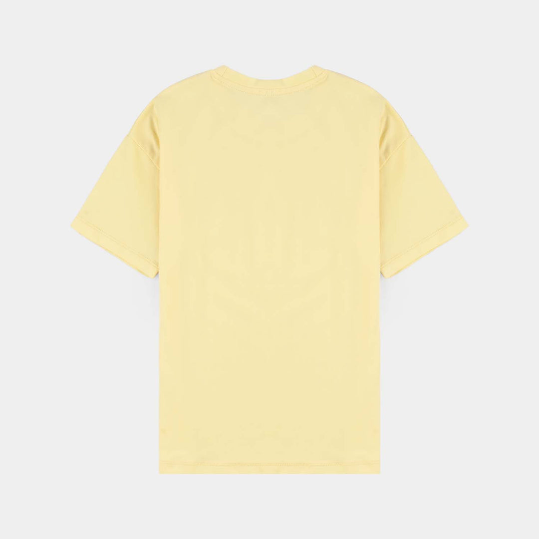 Girls Lycra Jersey T-Shirt Basic-Yellow