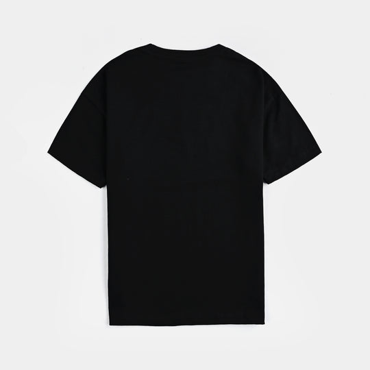Girls Lycra Jersey T-Shirt Basic-BLACK