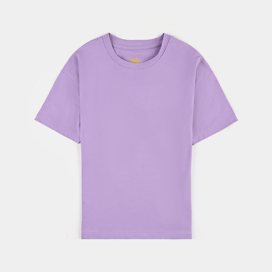 Girls Lycra Jersey T-Shirt Basic-LAVENDER