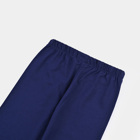 Girls Lycra Jersey Tights Basic-NAVY