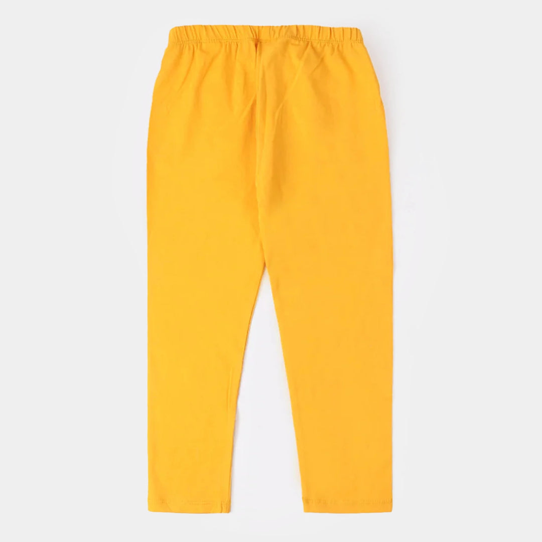 Girls Lycra Jersey Tights Basic-Citrus