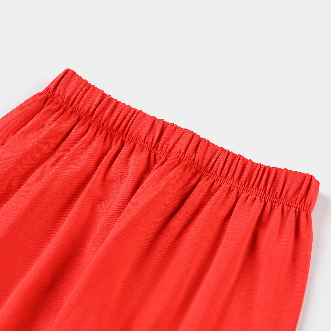 Girls Lycra Jersey Tights Basic-RED