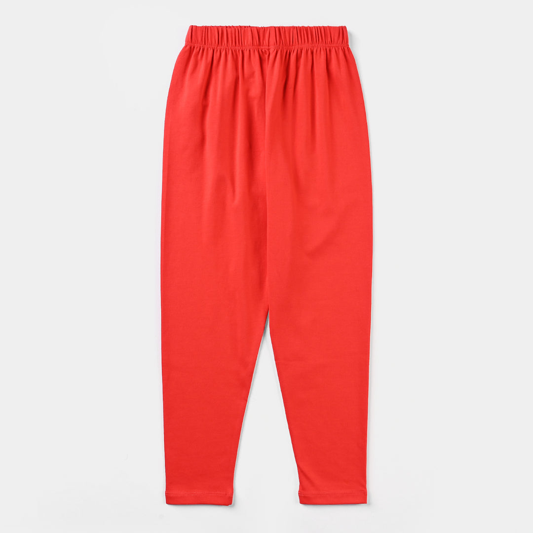 Girls Lycra Jersey Tights Basic-RED