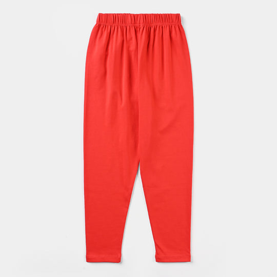 Girls Lycra Jersey Tights Basic-RED