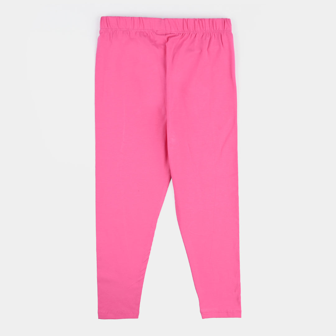 Girls Lycra Jersey Tights Basic-Hot Pink