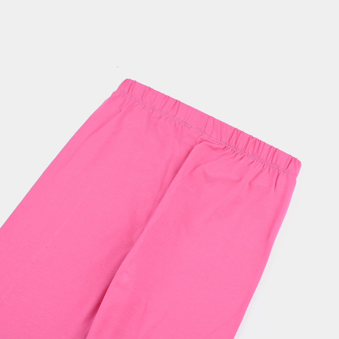 Girls Lycra Jersey Tights Basic-Hot Pink