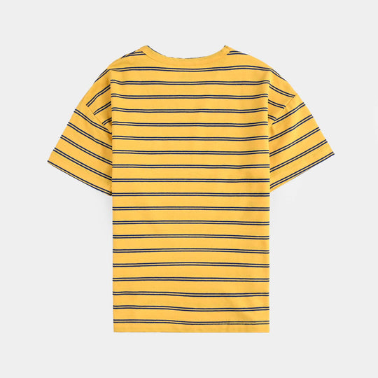 Boys Yarn Dyed T-Shirt H/S PLAY-Yellow